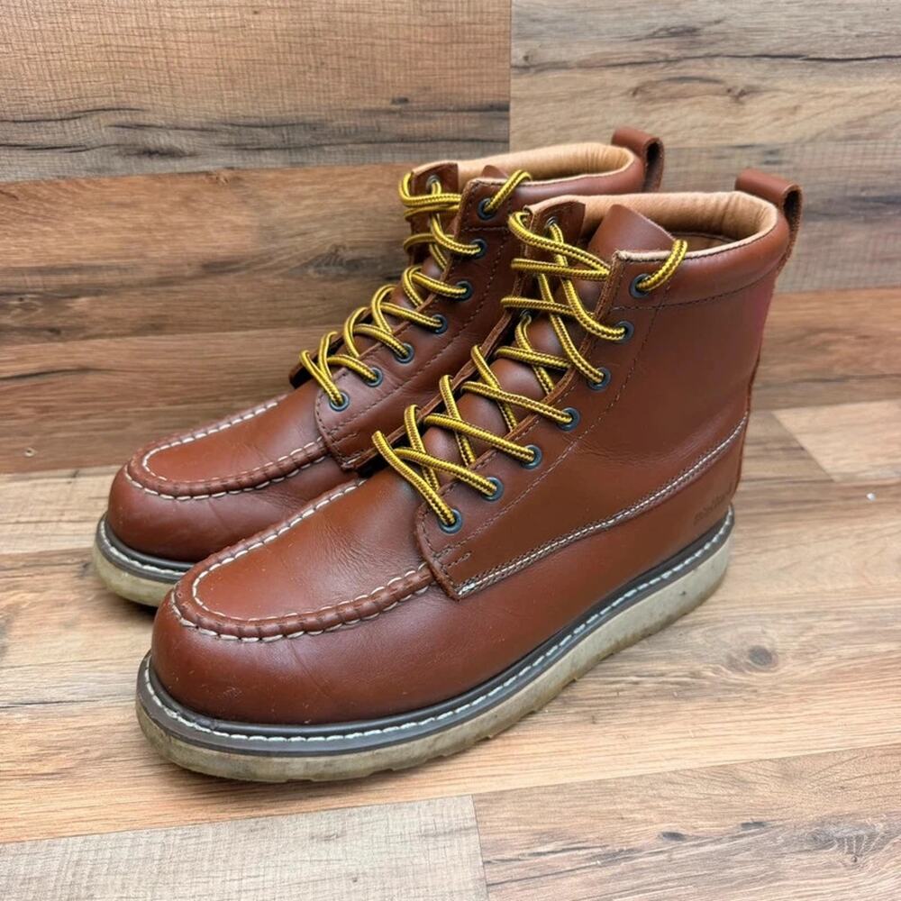DieHard Brown Size 11D Leather Soft Toe Work Boots SureTrack Oil Resistant